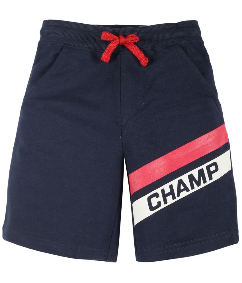     			Plum Tree Boys Navy Blue Cotton Champ Print Short