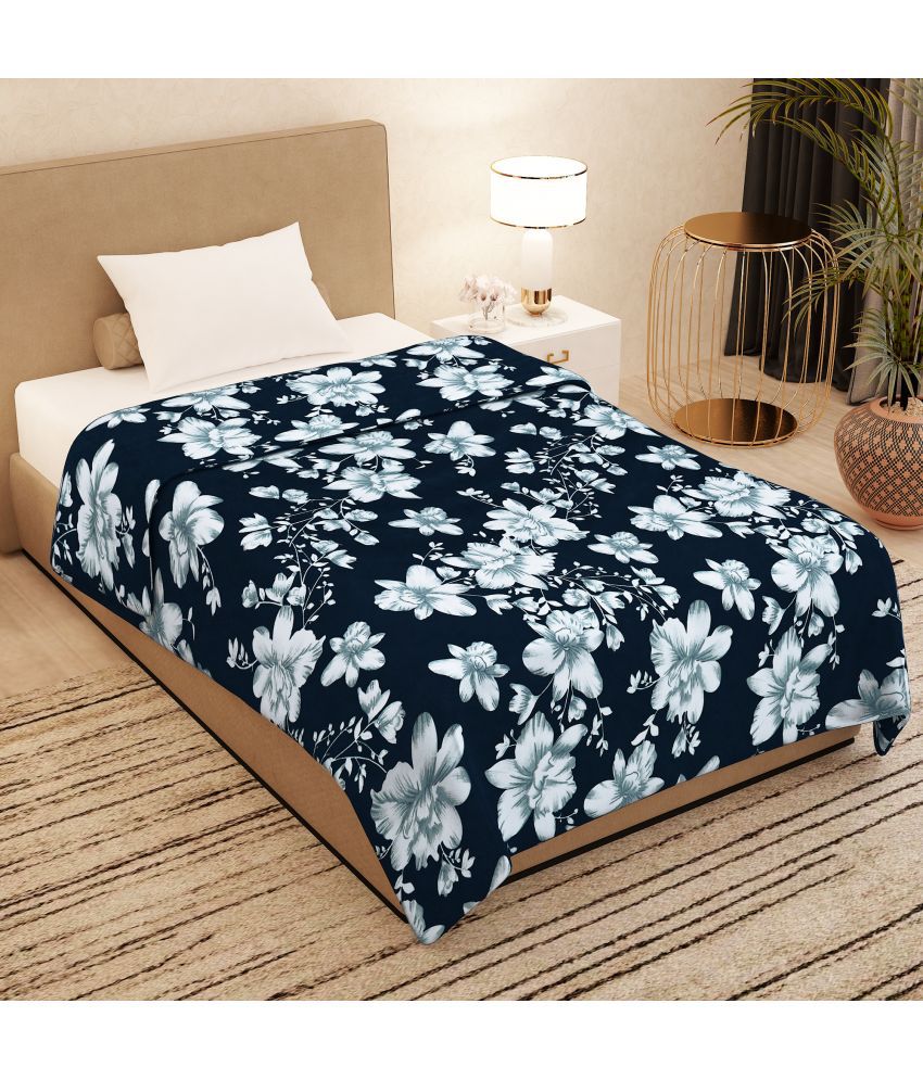 Story@Home - Polyester Navy Blue Winter Blanket
