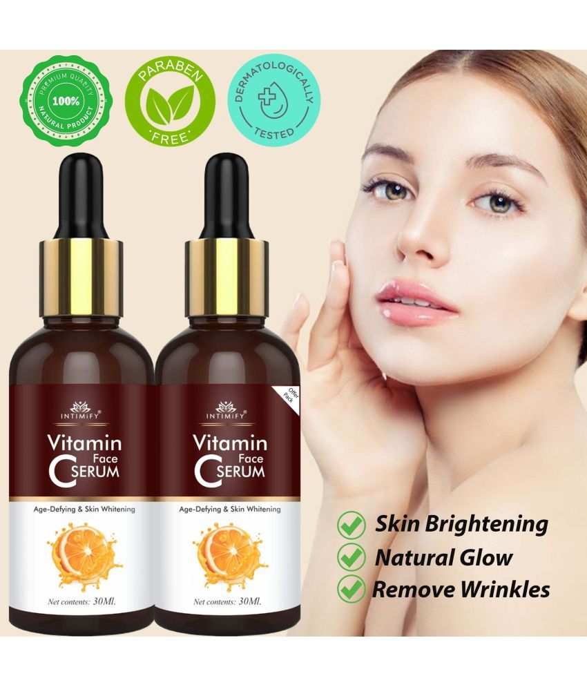     			Intimify Vitamin C Face Serum for Skin Whitening, Wrinkles, Skin Brightening, Reduce Dark Spots & Pigmentation Face Serum 30 mL Pack of 2