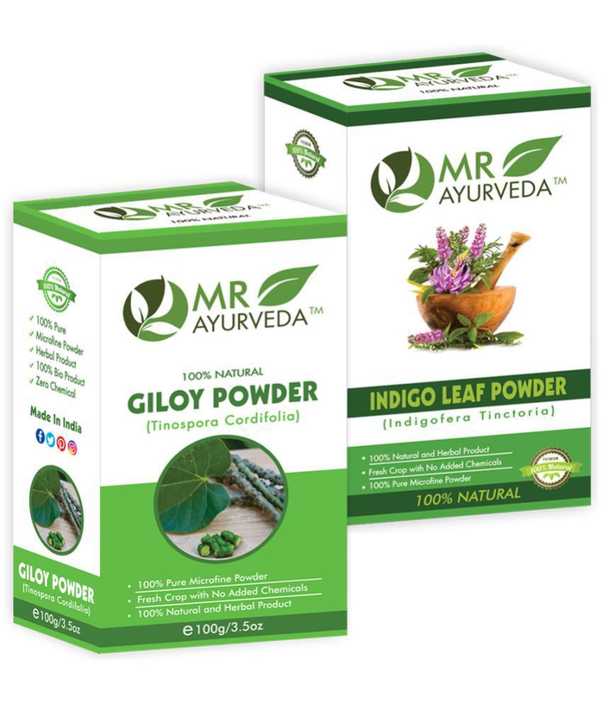     			MR Ayurveda Giloy Powder & Indigo Powder Hair Scalp Treatment 200 g Pack of 2