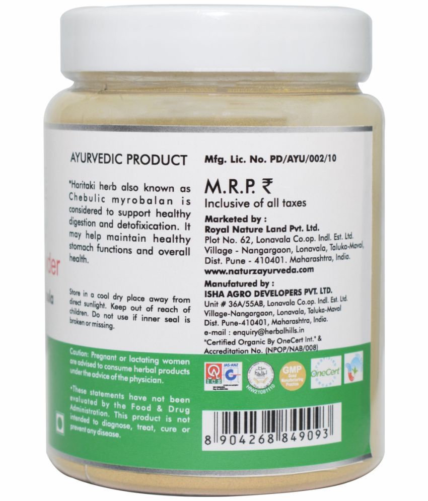 Naturz Ayurveda Organic Haritaki Powder 200 gm Pack Of 1 Buy Naturz