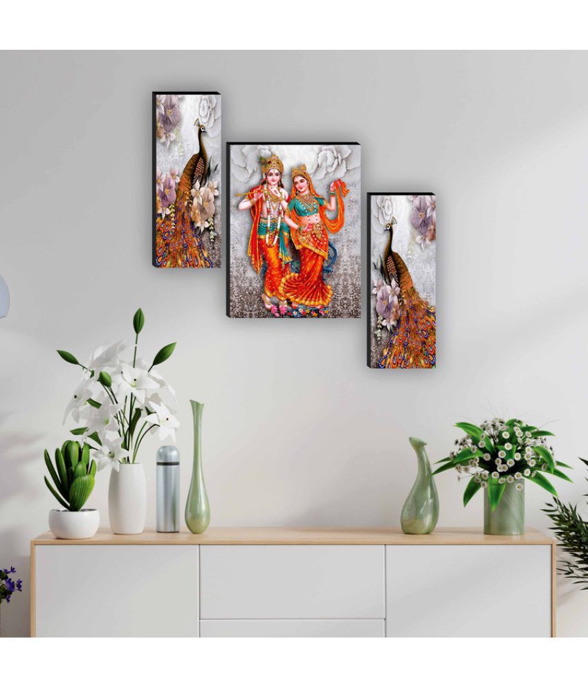     			Saf radha krishna with couple peacock modern art MDF Painting Without Frame
