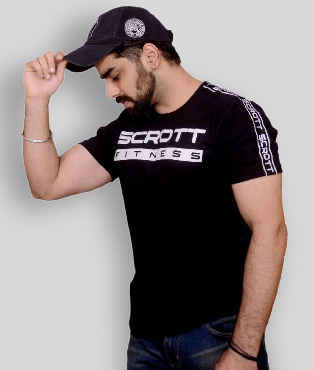    			Scrott Fitness - Black Cotton Regular Fit  Men's T-Shirt ( Pack of 1 )