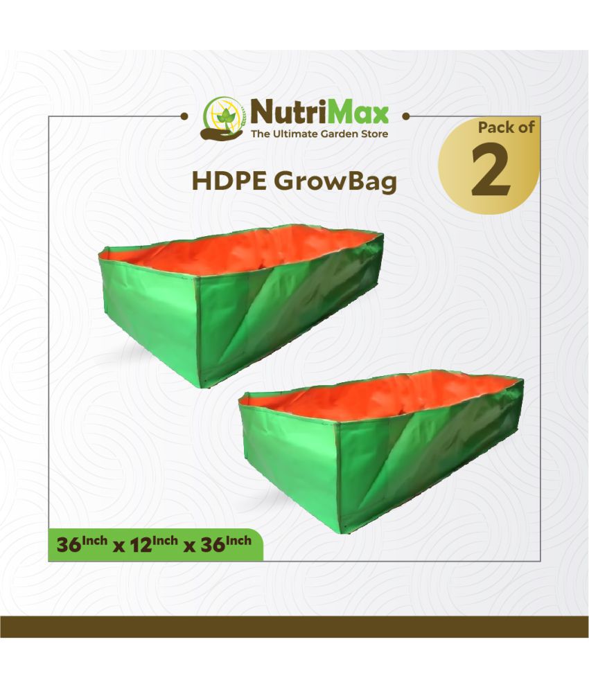 Nutrimax 200 GSM HDPE Grow Bags 36X36X12 inch Pack of 2 Outdoor Plant Bag