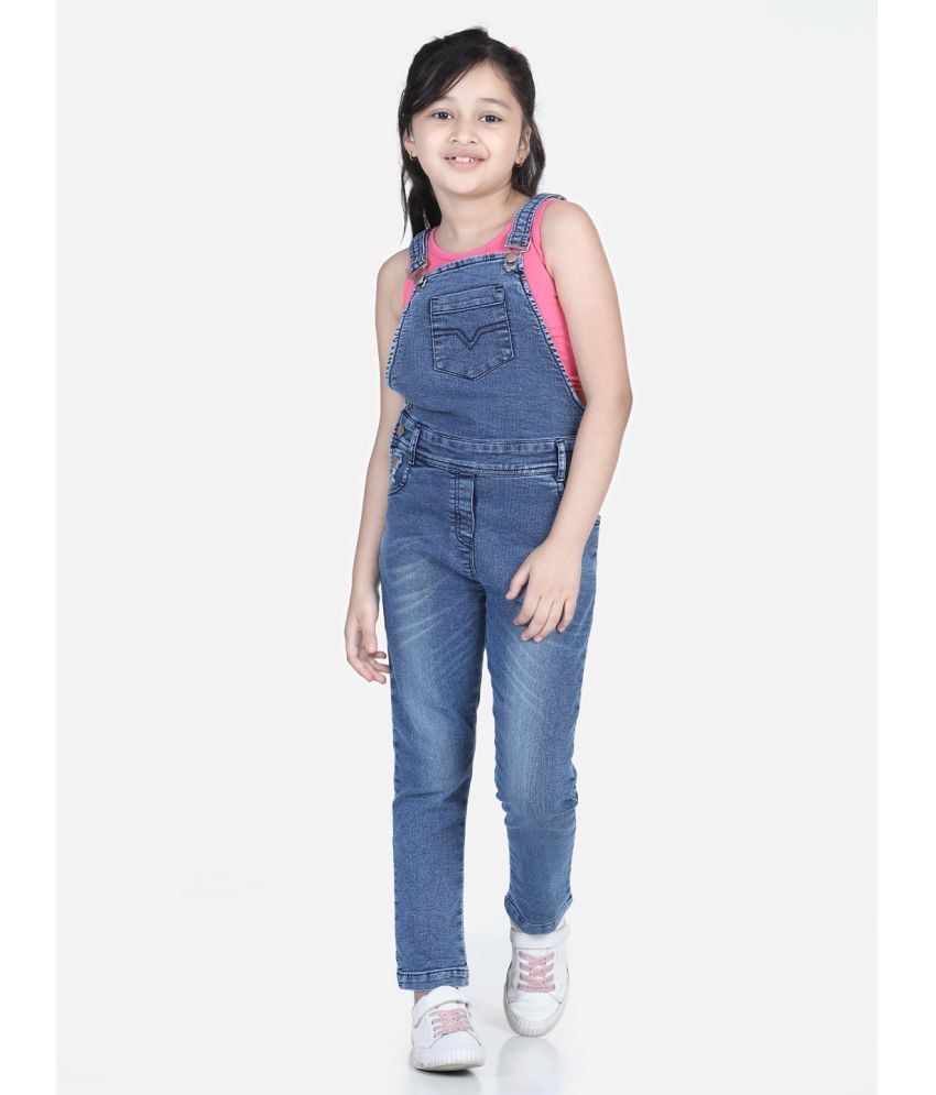     			StyleStone Girls Denim Dungarees For ( Pack of 1 , Blue )