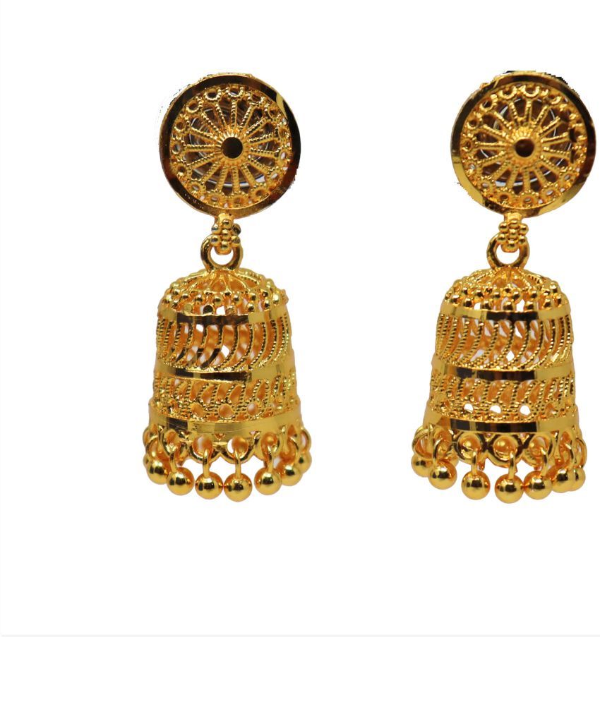     			Happy Stoning Gold plated simple designer jhumka