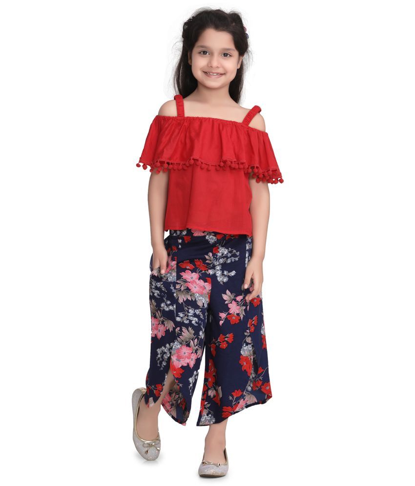     			StyleStone Pack of 1 Girls Rayon Top With Palazzo ( Multi )