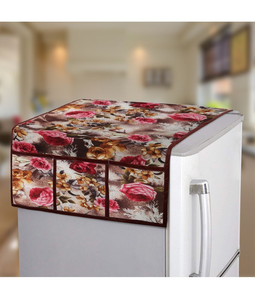     			E-Retailer Single Polyester Red Fridge Top Cover