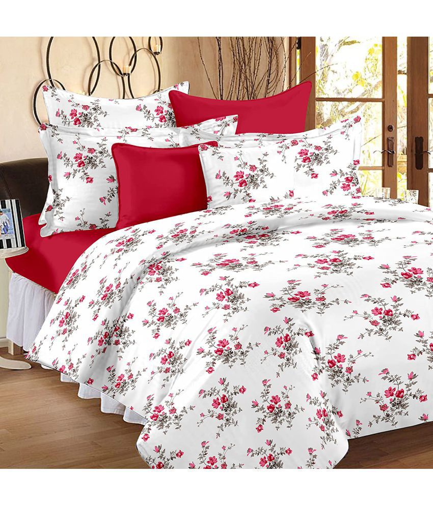     			Huesland Cotton Double Bedsheet with 2 Pillow Covers ( 223 cm x 244 cm )
