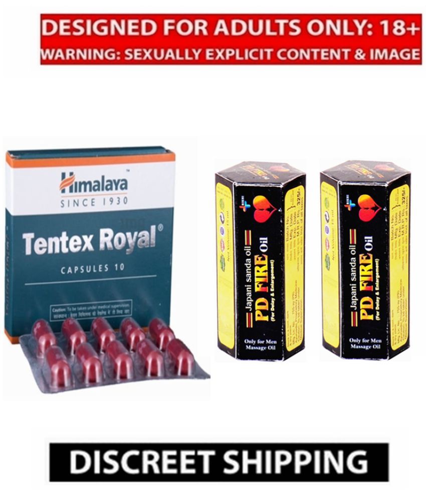     			Syan Deals Himalaya Tentex Royal Capsule 10 no.s & PD Fire Japani Sanda Oil 15ml X 2