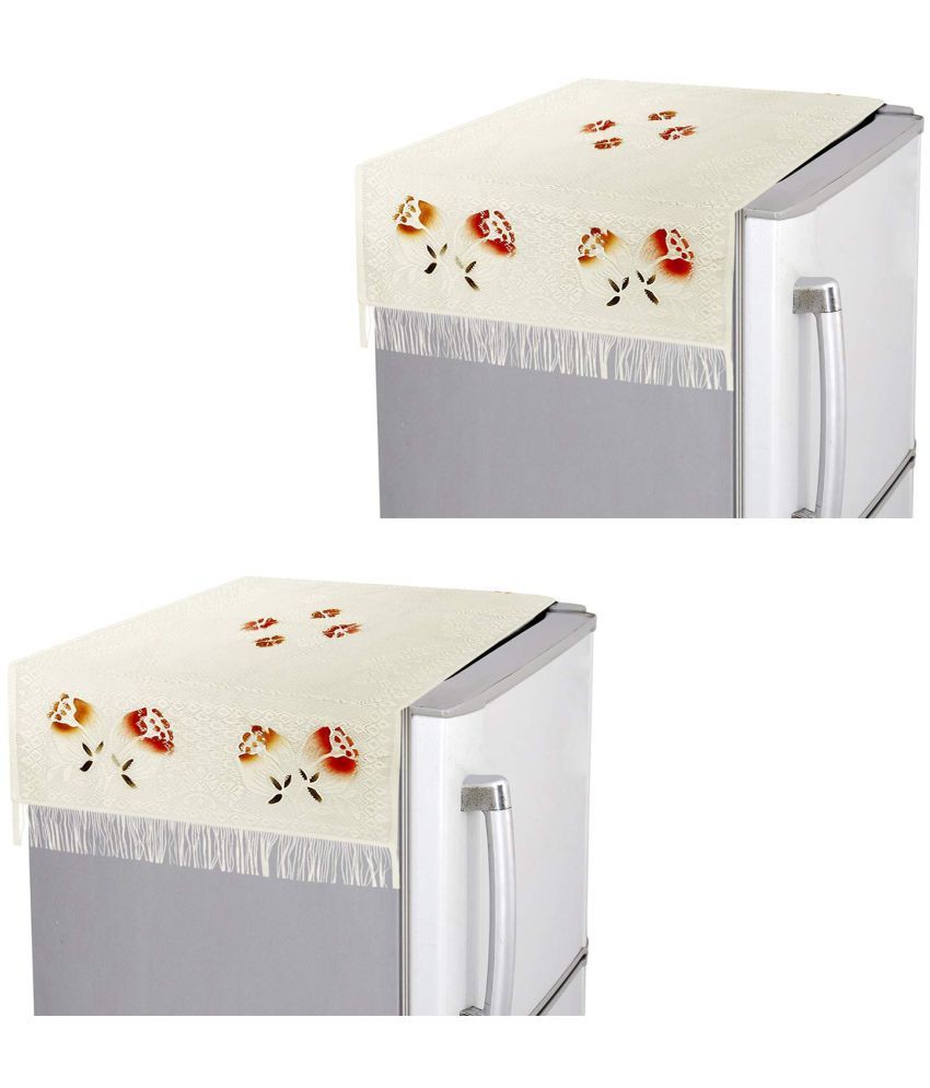     			E-Retailer Set of 2 Polyester Gold Fridge Top Cover