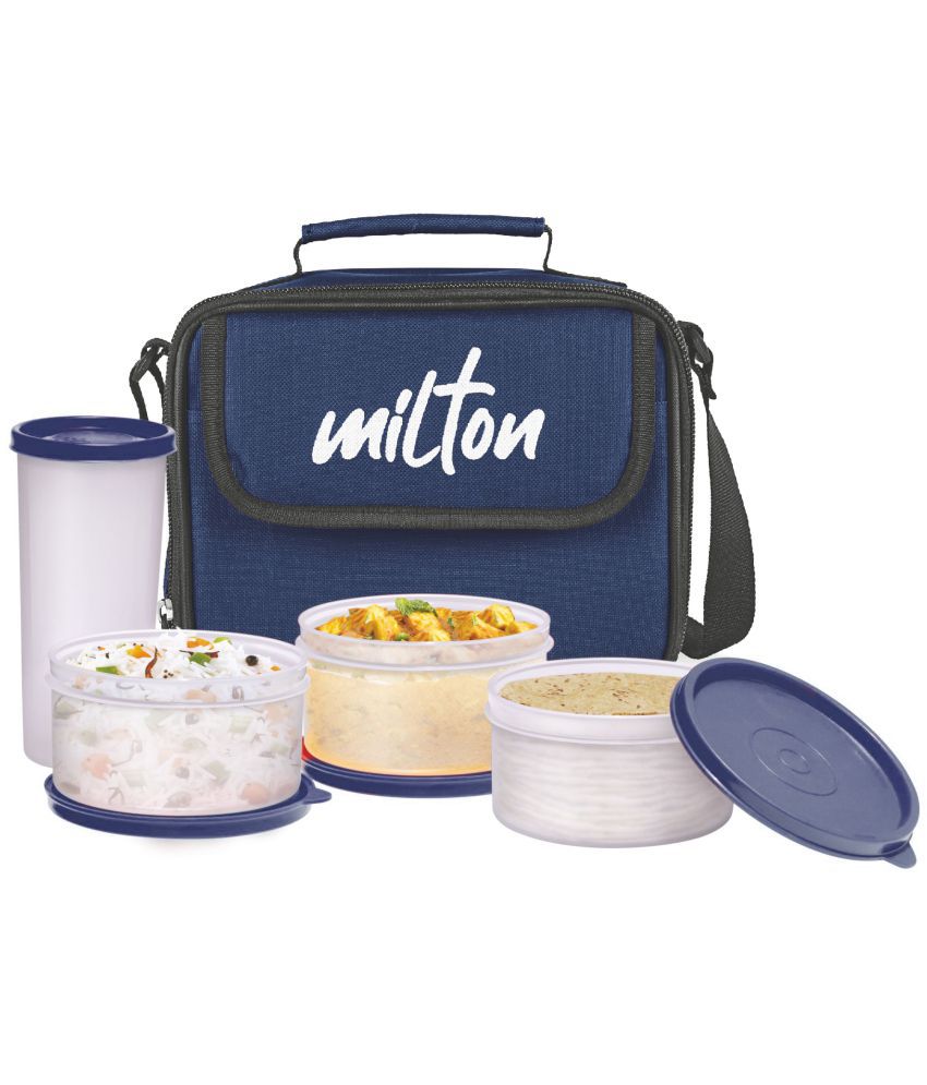     			Milton New Meal Combi Lunch Box, 3 Containers and 1 Tumbler, Blue