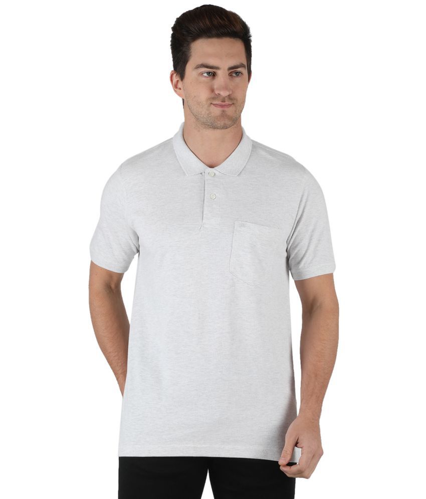    			Monte Carlo Cotton Blend Regular Fit Solids Mandarin Collar Half Sleeves Grey Men T-Shirt Single Pack