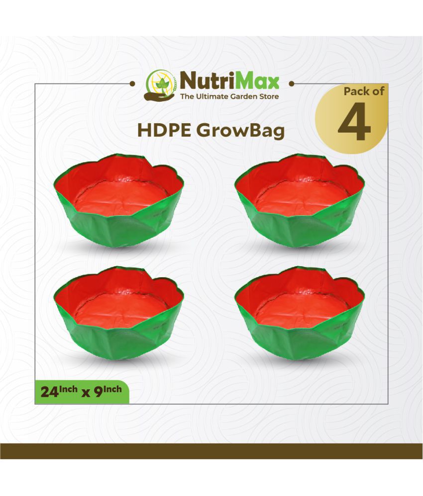     			Nutrimax 200 GSM HDPE Grow Bags 24 inch x 9 inch Pack of 4 Outdoor Plant Bag