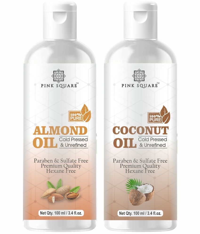     			pink square 100% Cold Pressed Almond Oil and Coconut Oil 200 mL Pack of 2