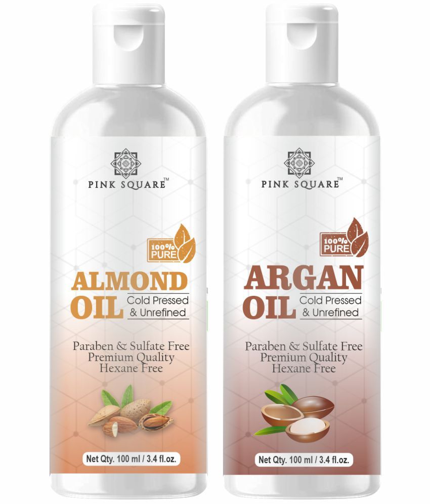     			pink square 100% Cold Pressed Almond Oil and Argan Oil 200 mL Pack of 2