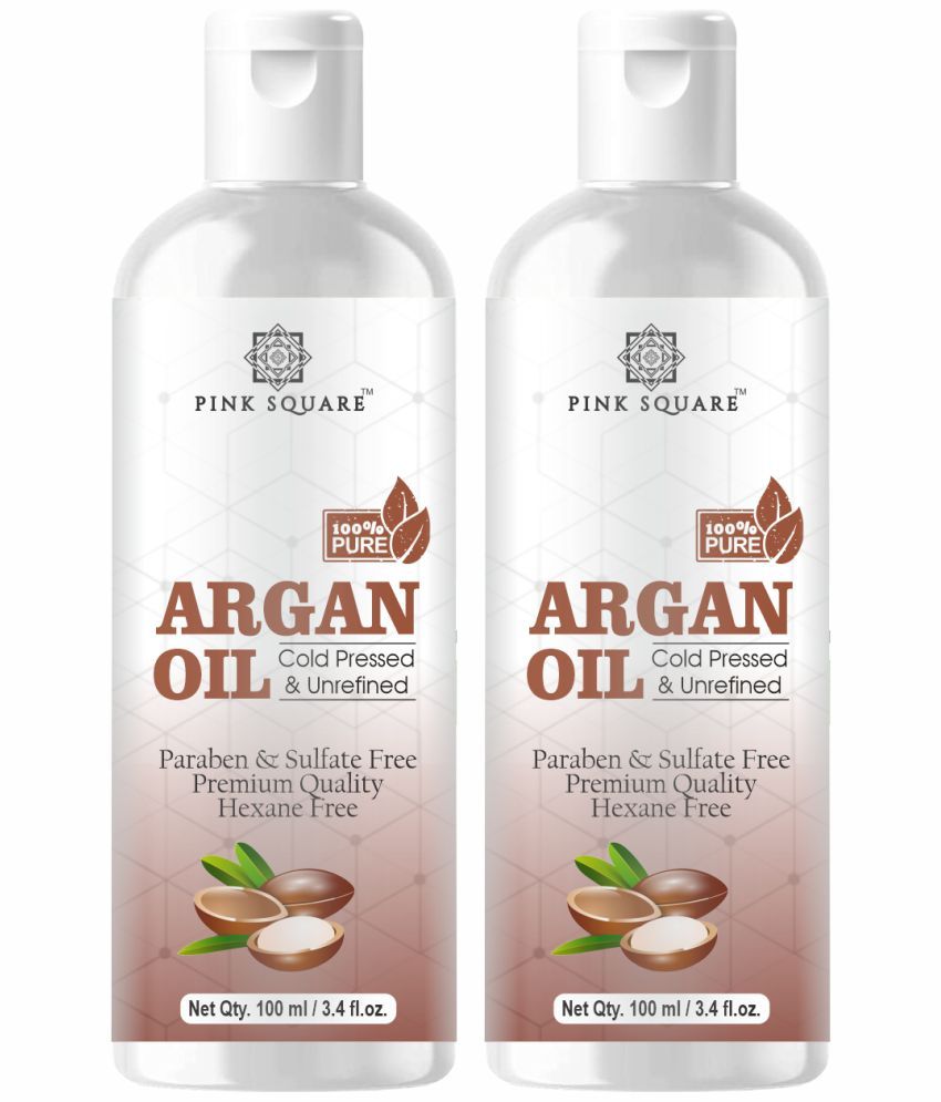     			pink square 100% Cold Pressed Argan Oil For Hair Growth 200 mL Pack of 2