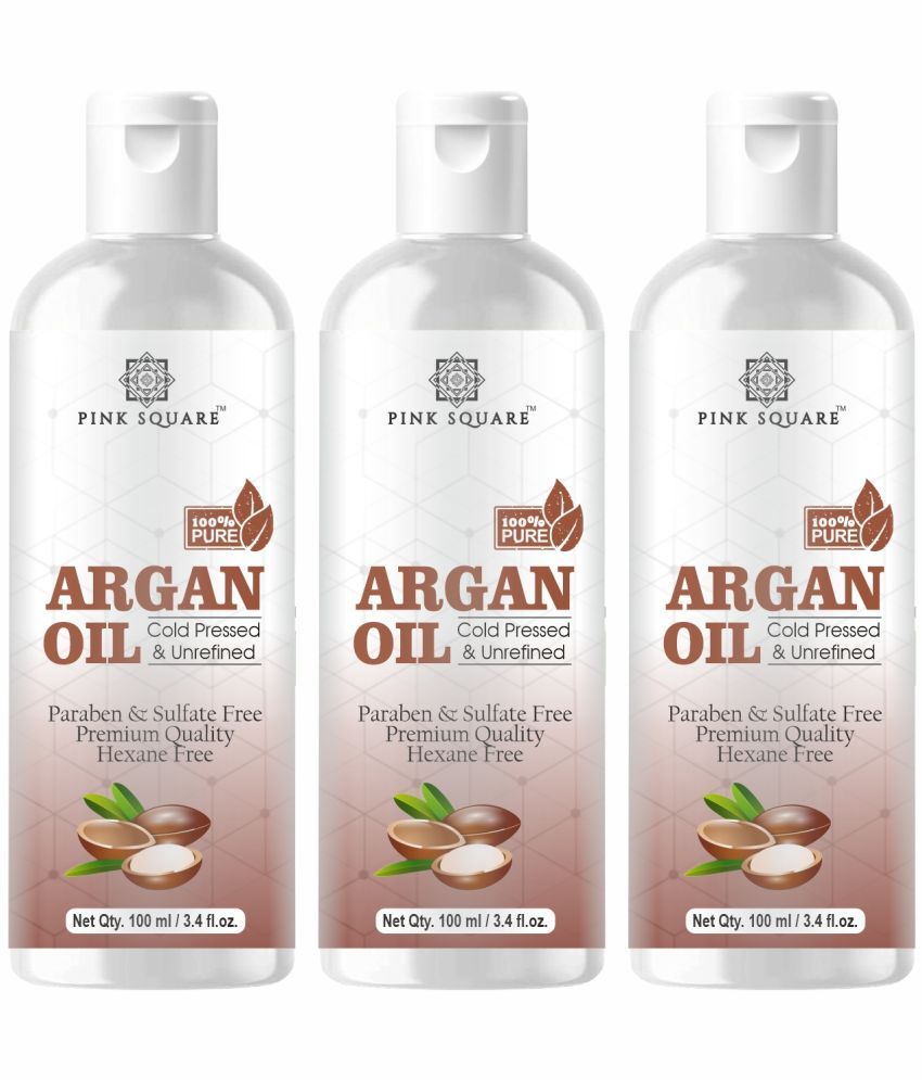     			pink square 100% Cold Pressed Argan Oil For Hair Growth 300 mL Pack of 3