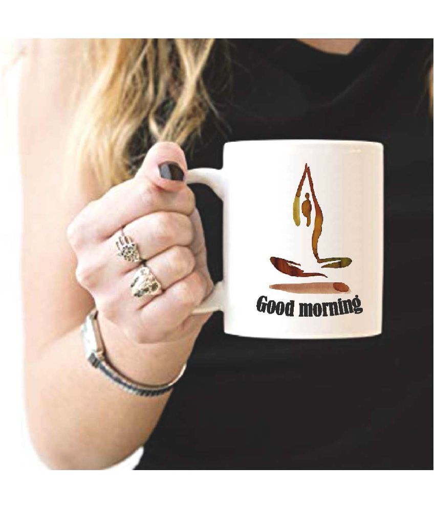     			vraj goodmoring Ceramic Coffee Mug 5 Pcs 350 mL