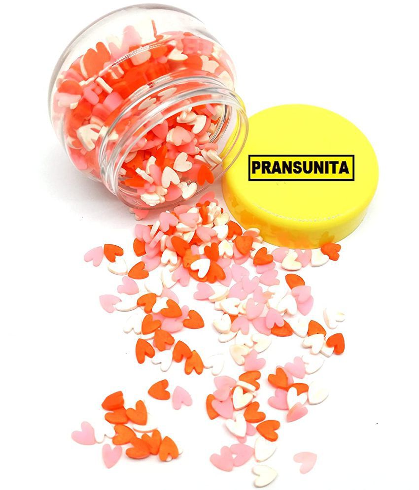     			PRANSUNITA 800 pcs 3D Resin Polymer Rubber Mini Charms Shaker Slices – Plain Heart Design Pieces for Nail Art DIY Craft, Cell Phone Decoration Epoxy, UV Resin Crafts, Jewelry Mold Filling -Size 1/4 inch (5-6 mm)