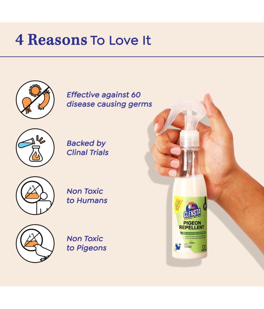 Clensta Pigeon Repellent Spray Harmless for Pigeon Get Positive
