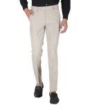 Playerz Poly Blend Slim -Fit Solid Beige Men's Trousers Single Pack