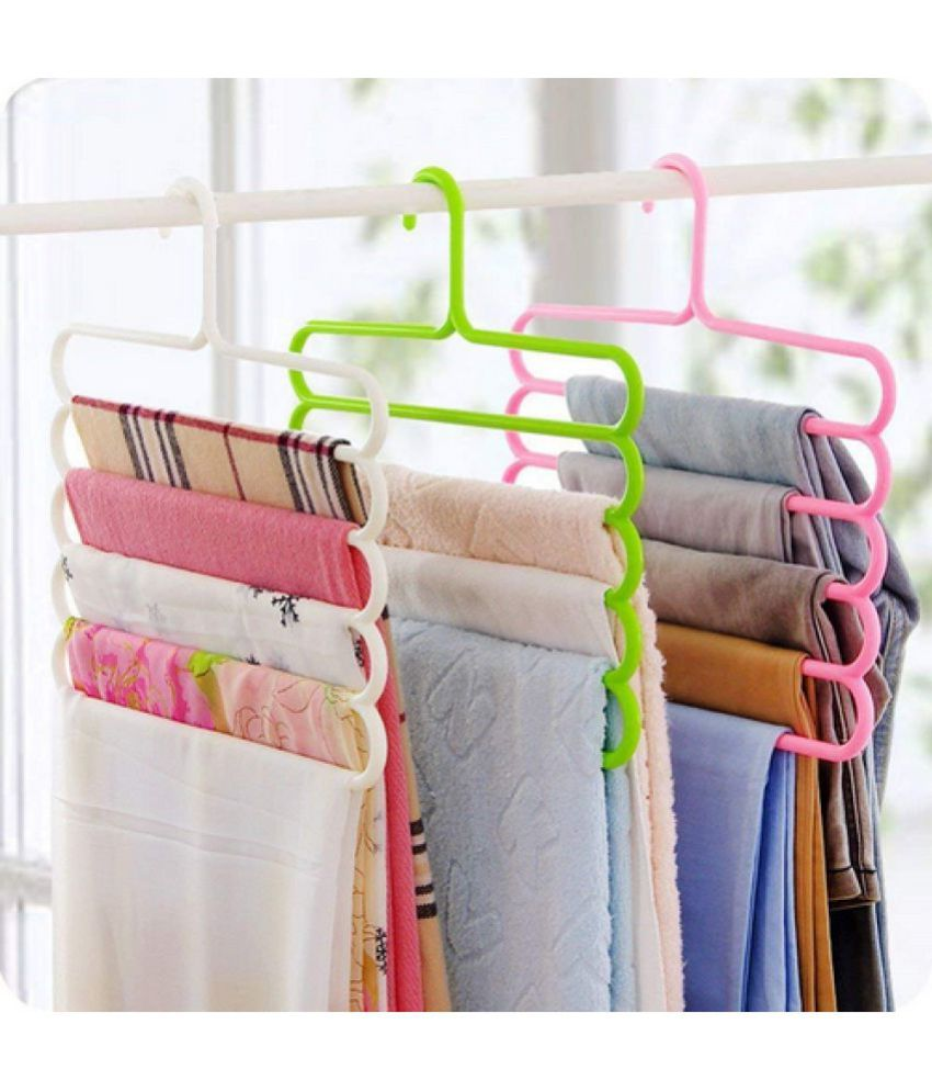     			5 in 1 Multipurpose Plastic Hanger, Assorted (5-Layer)