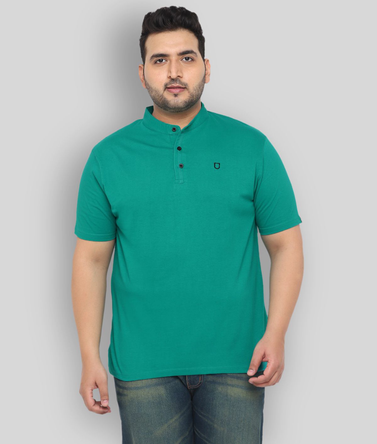     			Urbano Plus - Green Cotton Regular Fit Men's T-Shirt ( Pack of 1 )
