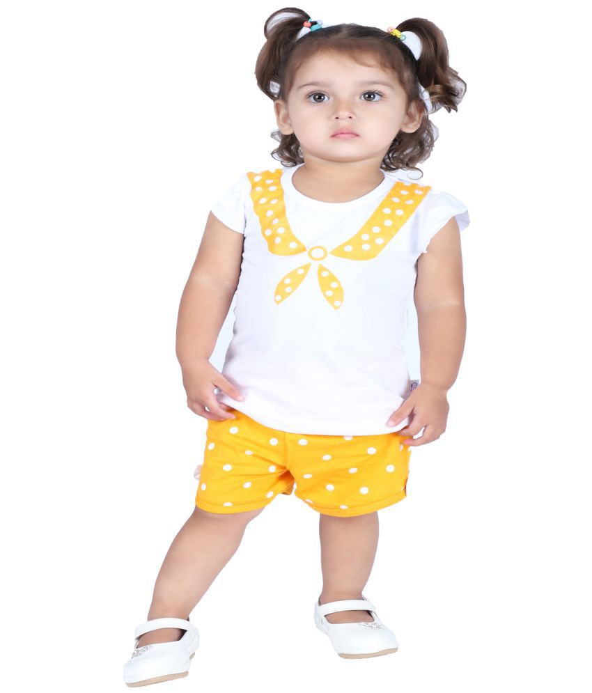     			CATCUB Girl's Cotton Top & Shorts / hot pants (Yellow)