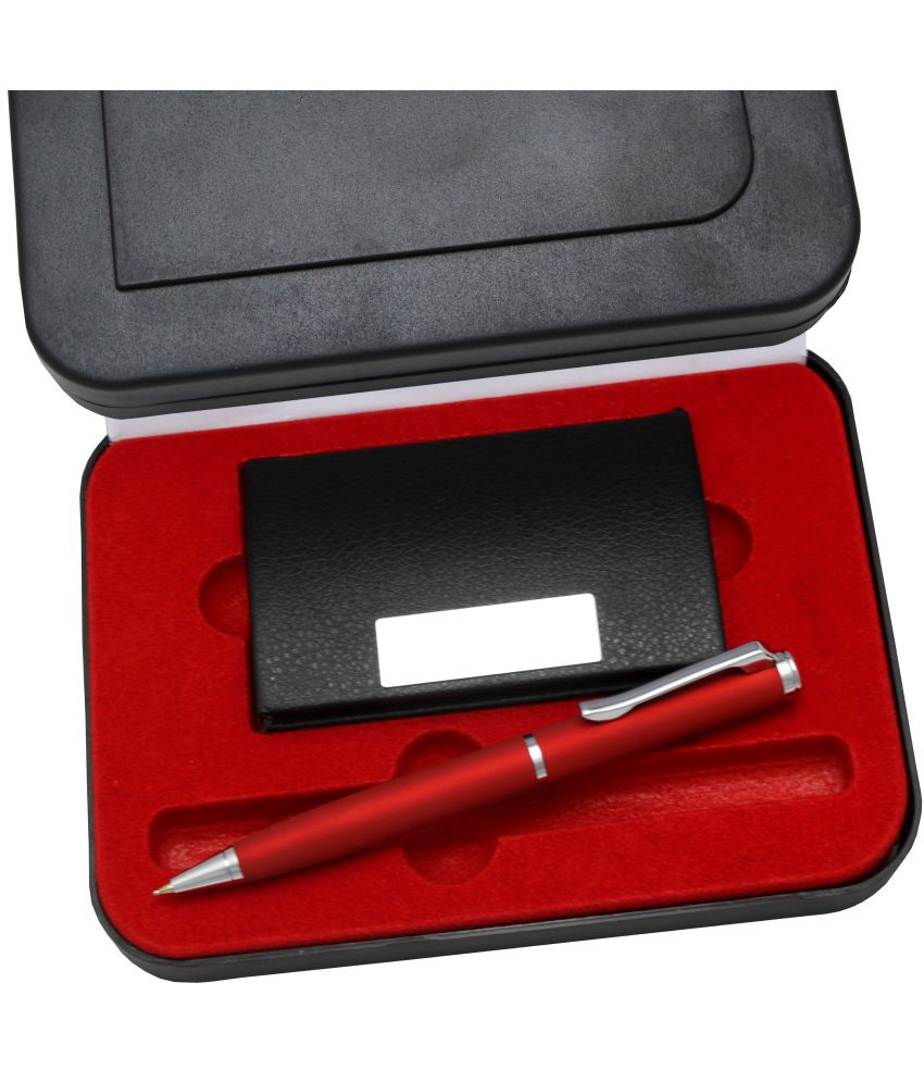     			KK CROSI 2in1 Gift Set Pen and Card Holder Combo for Gifting with Red Colour Pen Gift Set