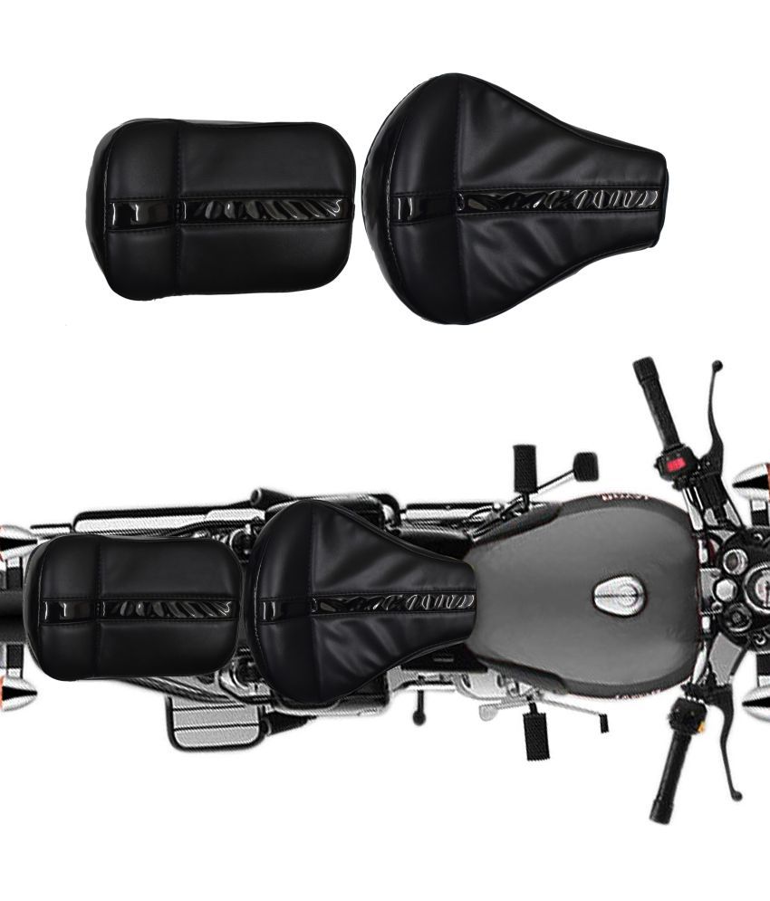     			KOHLI BULLET ACCESSORIES Black Shine Fancy Seat Cover  For Royal Enfield Classic