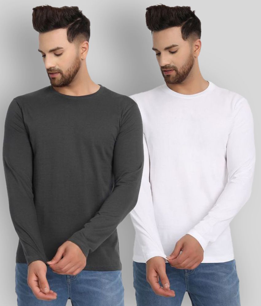     			ESPARTO - Grey Cotton Regular Fit Men's T-Shirt ( Pack of 2 )
