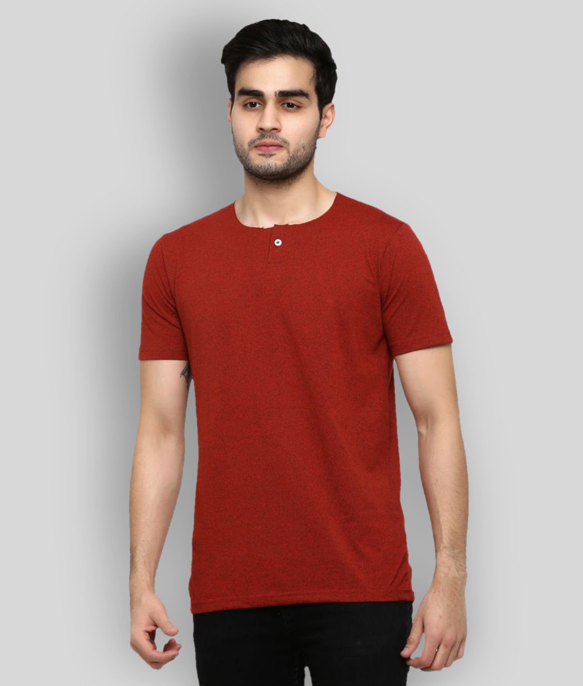     			GENTINO - Red Cotton Blend Regular Fit Men's T-Shirt ( Pack of 1 )