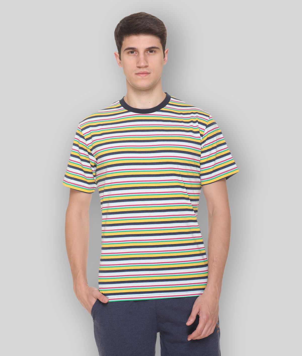     			OBAAN - Multicolor Cotton Regular Fit Men's T-Shirt ( Pack of 1 )