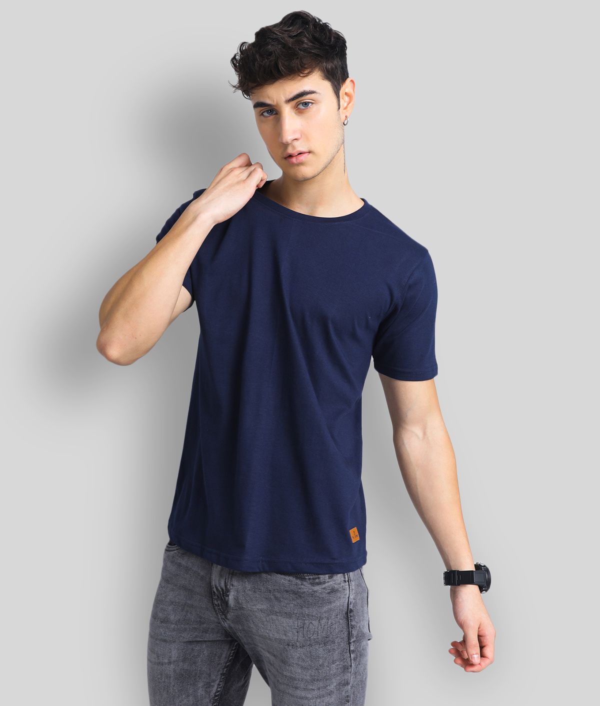     			Paul Street - Navy Blue Cotton Blend Slim Fit Men's T-Shirt ( Pack of 1 )