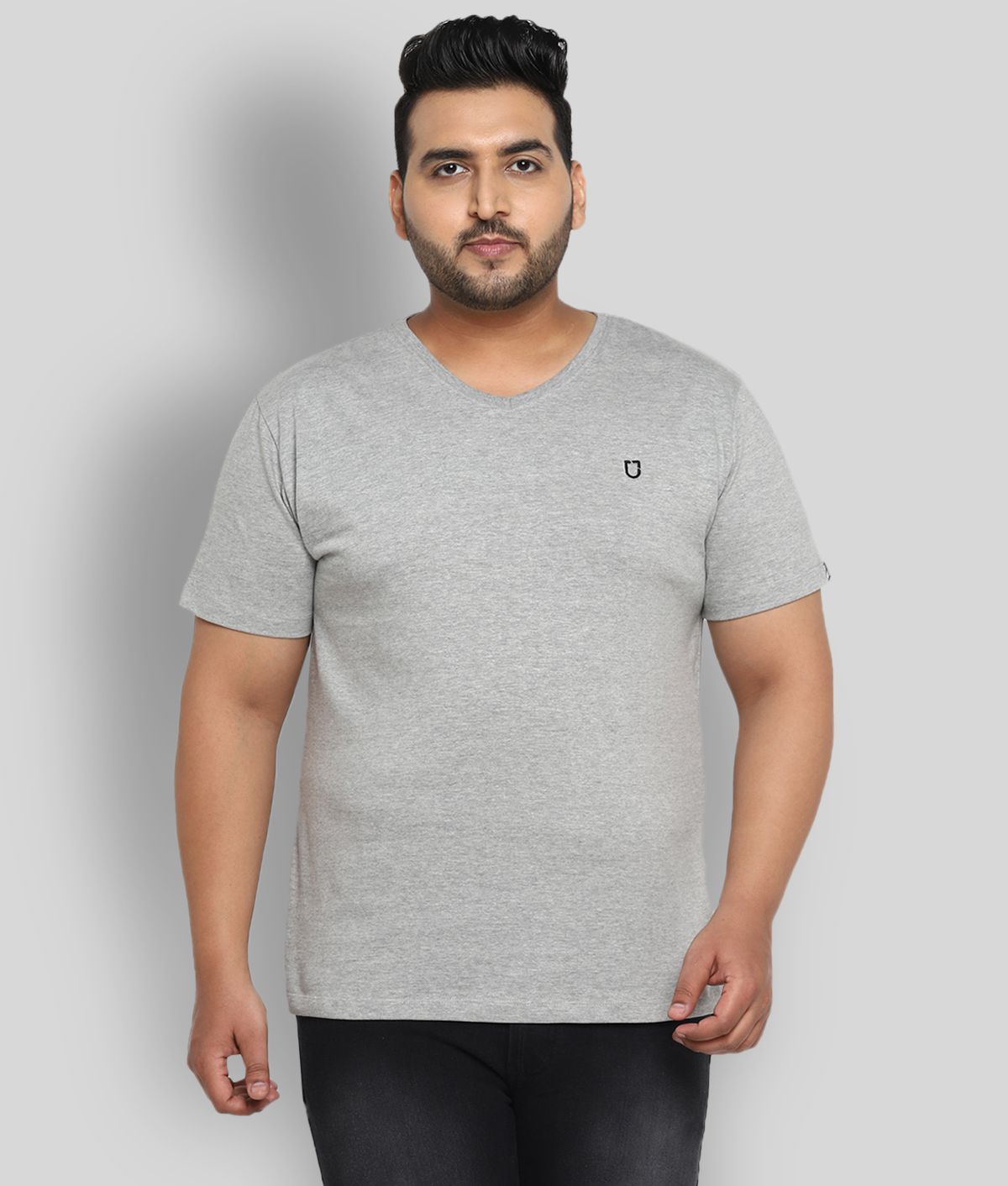     			Urbano Plus - Grey Cotton Regular Fit Men's T-Shirt ( Pack of 1 )