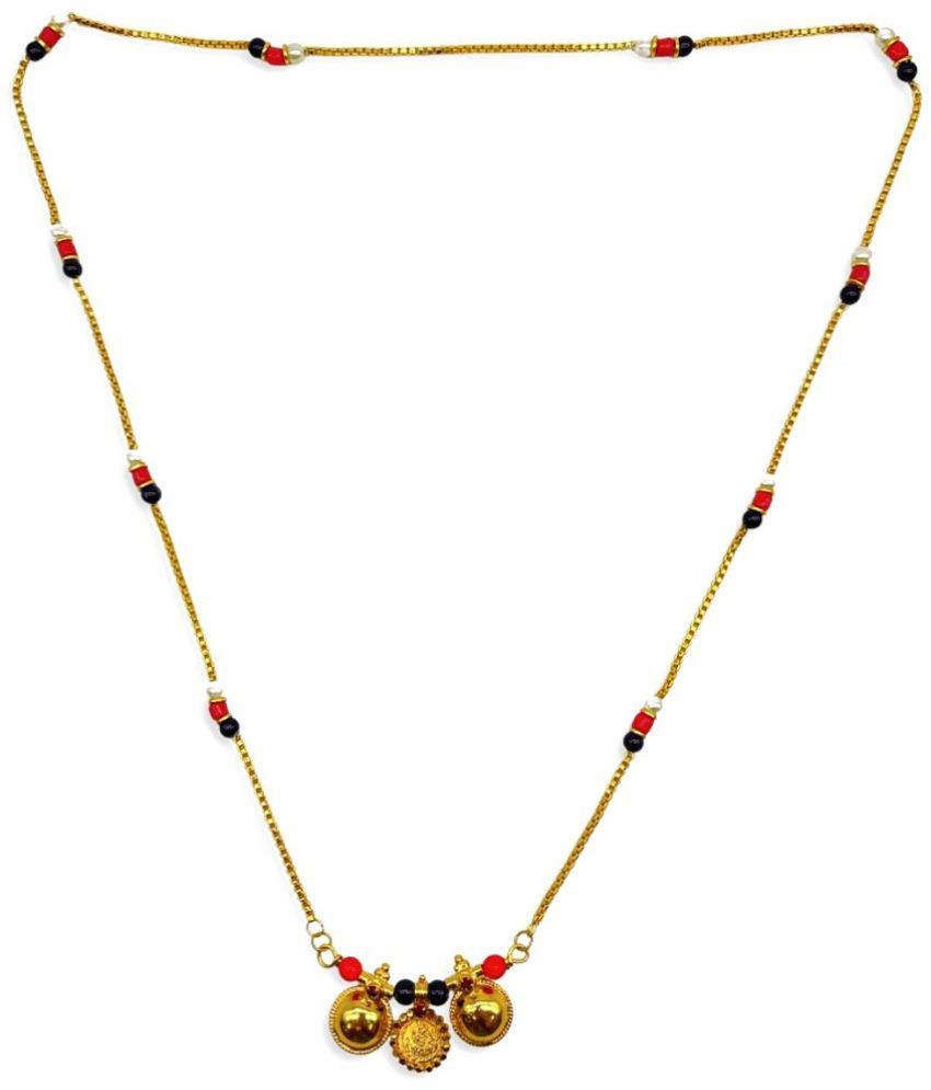 Long Mangalsutra Designs Gold Plated Necklace South Indian Style Thali