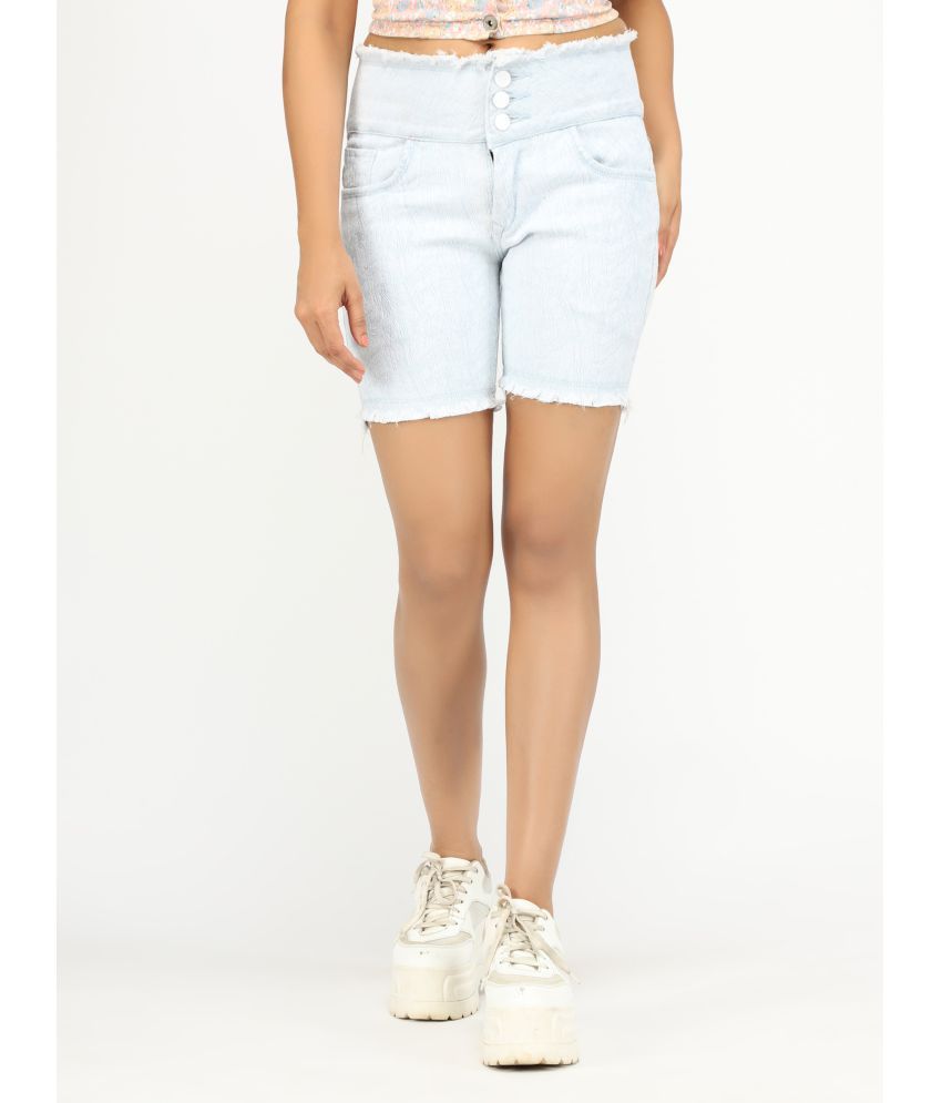     			AngelFab Denim Cut-Offs - Off White