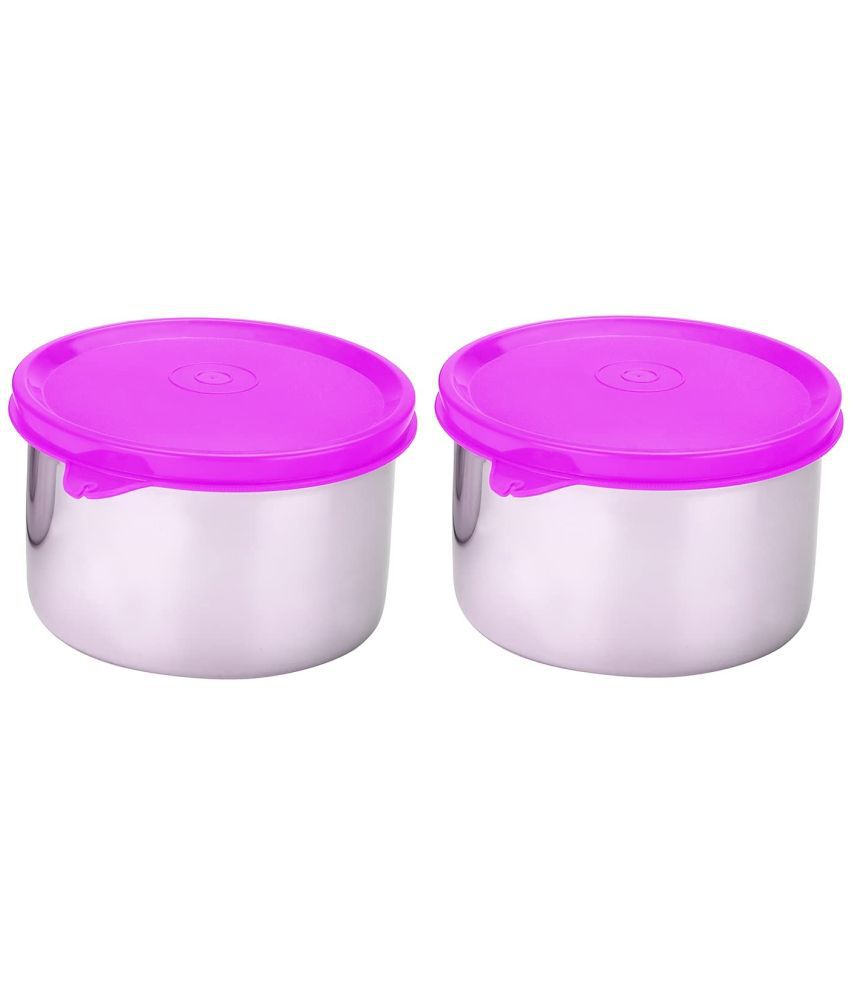     			Oliveware Magic Stainless Steel Purple Food Containers Set of 2 (600ml Each)