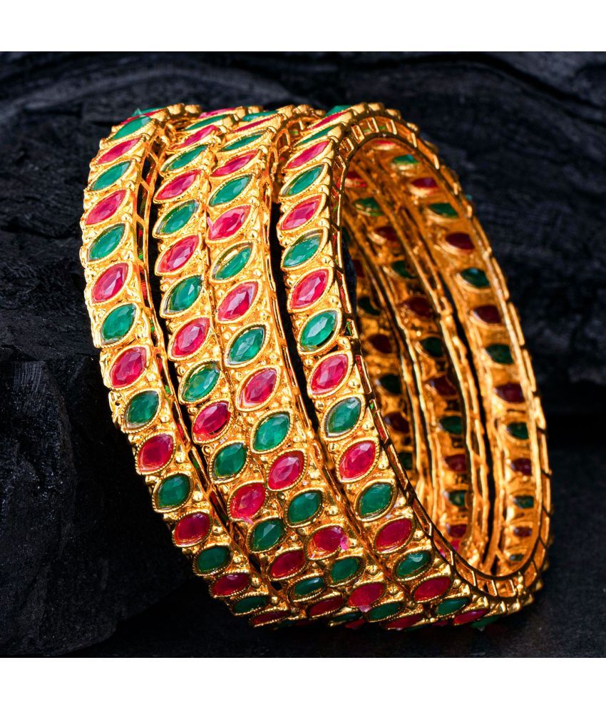     			Sukkhi Enticing Gold Plated Bangle Set For Women (Set of 4)