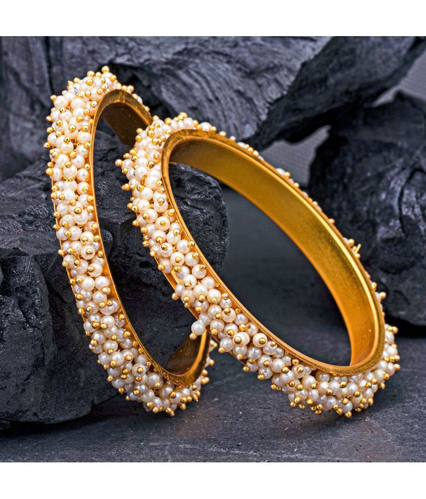     			Sukkhi Good-looking Gold Plated Pearl Bangle Set For Women (Set of 2)