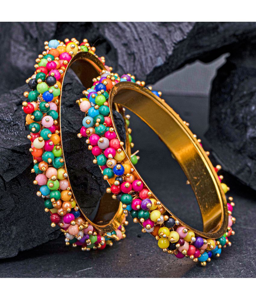    			Sukkhi Graceful Multicolored Gold Plated Pearl Bangle Set For Women (Set of 2)