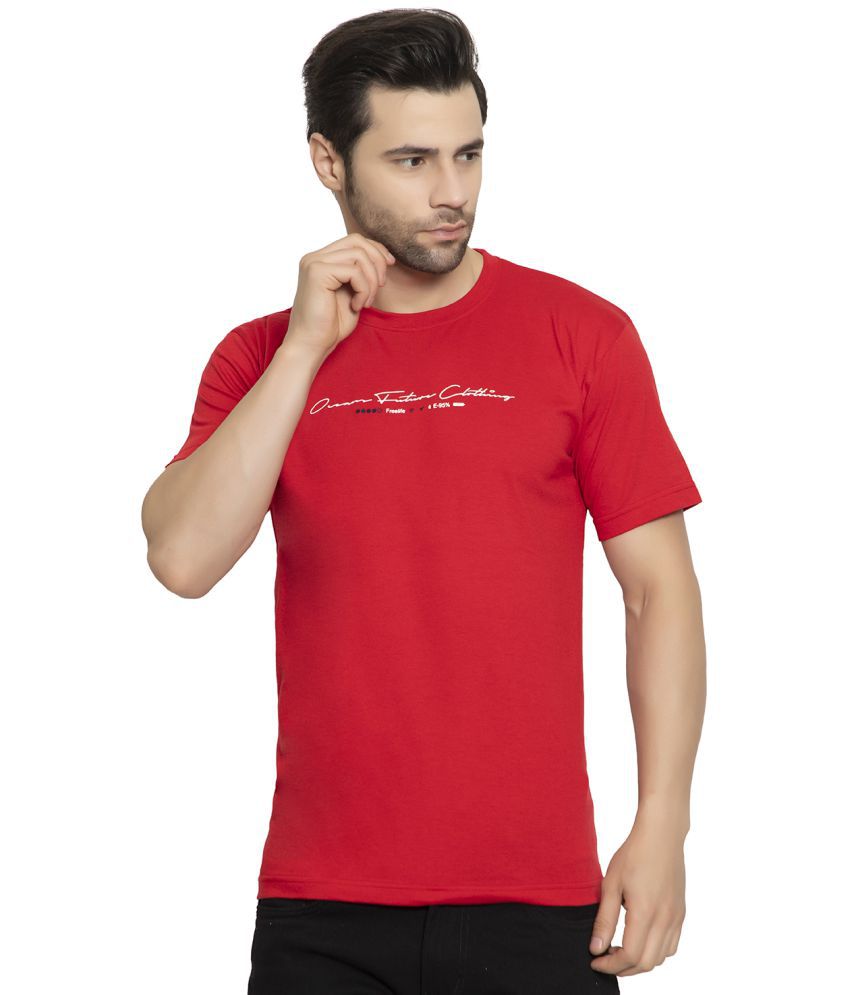     			Zeffit Cotton Blend Regular Fit Printed Half Sleeves Red Men's T-Shirt