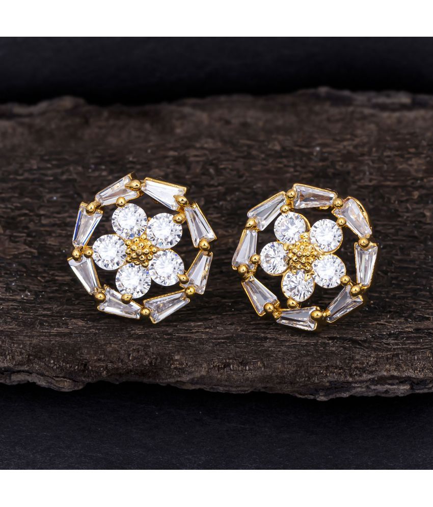     			Sukkhi Circular Floral Gold Plated Stud Earring For Women