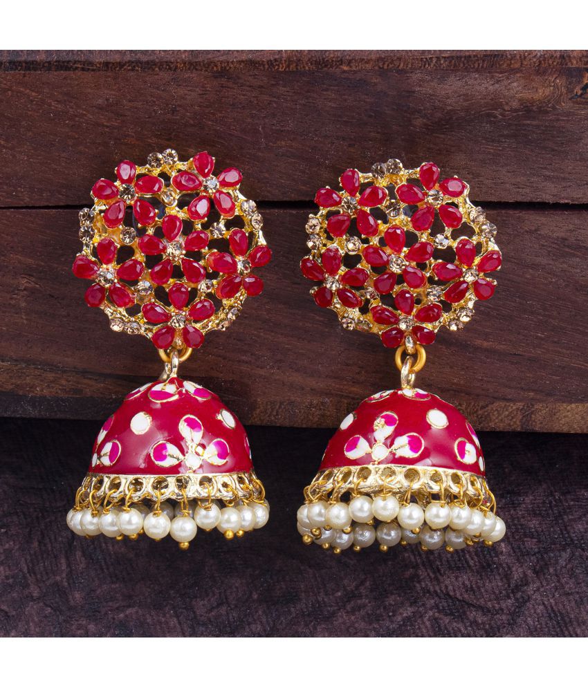     			Sukkhi Ethnic Floral Gold Plated Jumaki Earring For Women