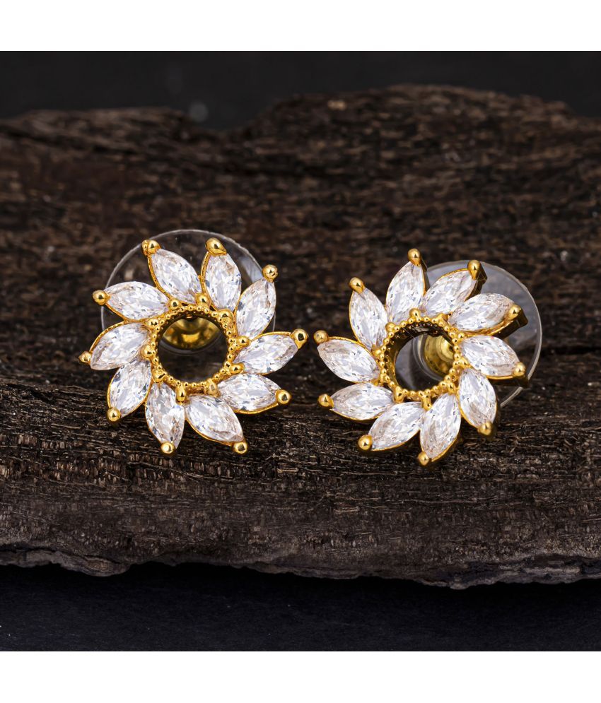     			Sukkhi Trendy Floral Gold Plated Stud Earring For Women