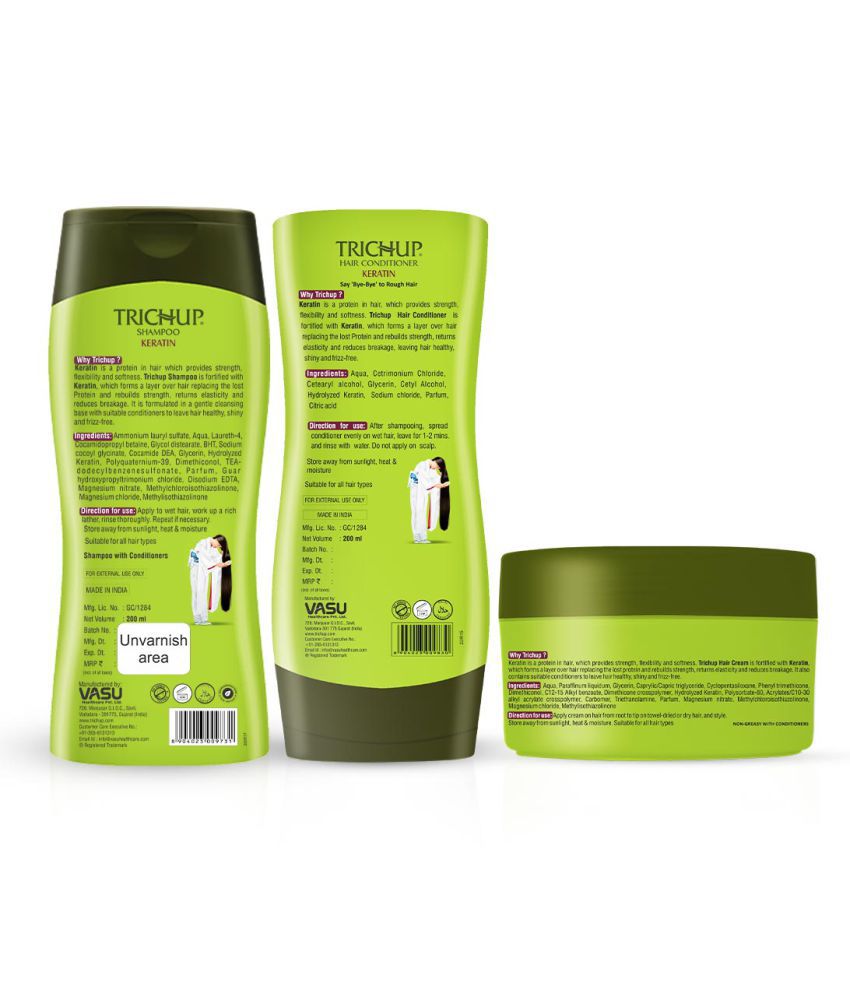 Trichup Keratin Kit (Shampoo 200 mL, Conditioner 200 mL, Hair Cream 200 mL)  Pack of 3: Buy Trichup Keratin Kit (Shampoo 200 mL, Conditioner 200 mL, Hair  Cream 200 mL) Pack of 3 at Best Prices in India - Snapdeal