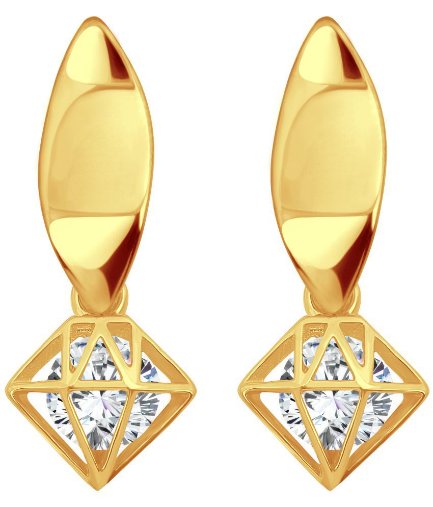     			Vighnaharta Broken Heart solitaire CZ Gold Plated earring for Girls and Women