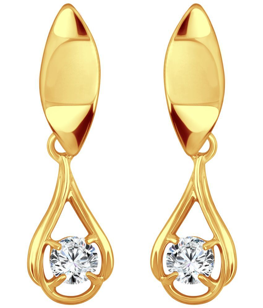     			Vighnaharta Lily Flower Solitaire CZ Gold Plated earring for Girls