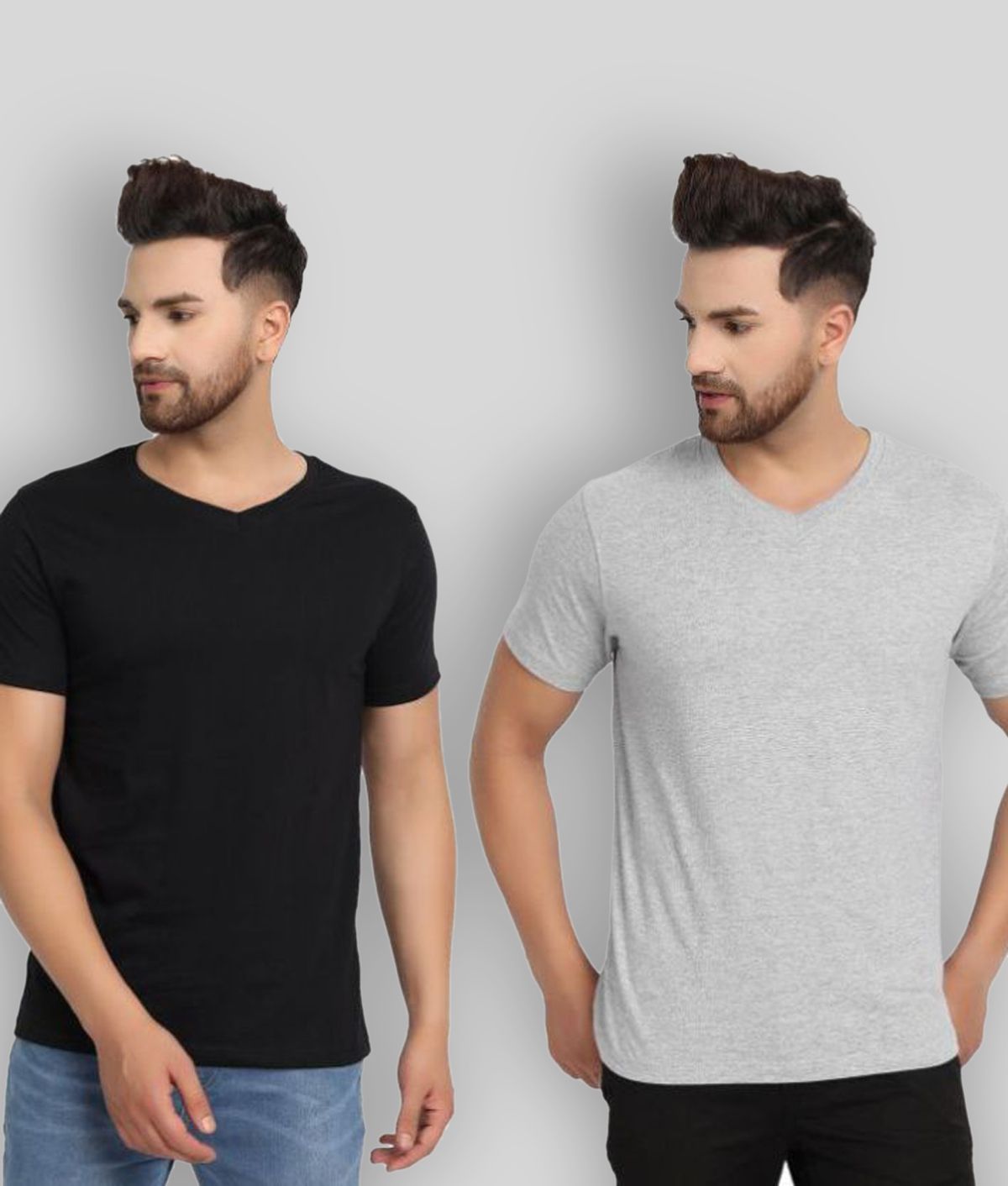     			ESPARTO - Black Cotton Regular Fit Men's T-Shirt ( Pack of 2 )